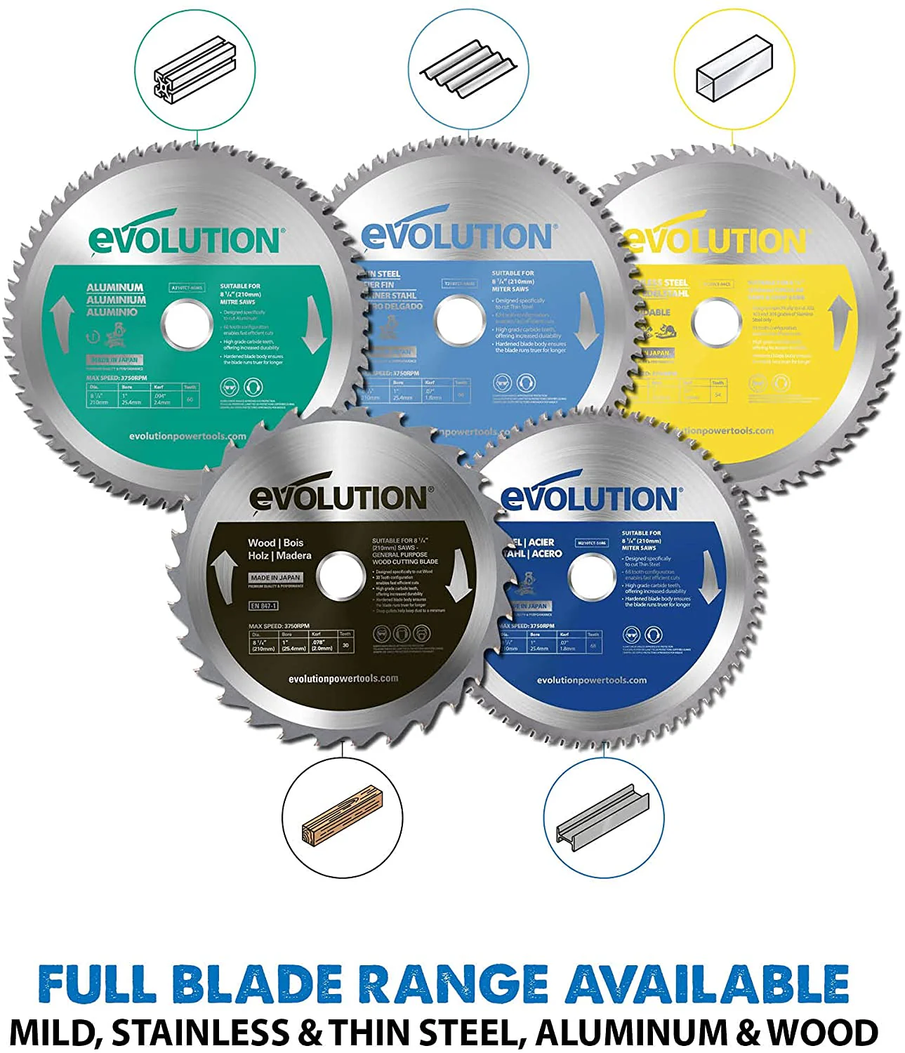 Evolution 8-1/4 in. 50T, 1 in. Bore, Tungsten Carbide Tipped Mild Steel Cutting Blade - Image 2