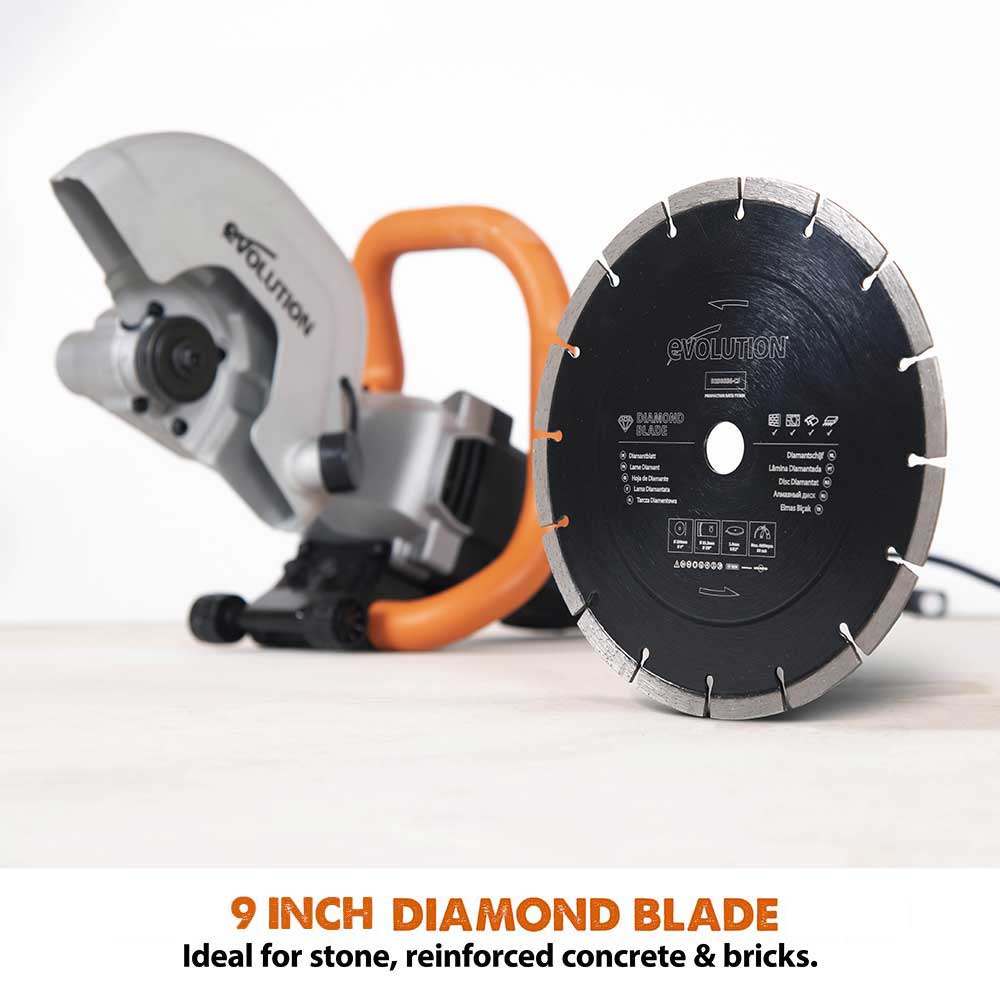 Evolution D230SEG-CS | 9 in. | Segmented Edge | 7/8 in. Arbor | Concrete, Stone, Brick Cutting Diamond Blade - Image 2