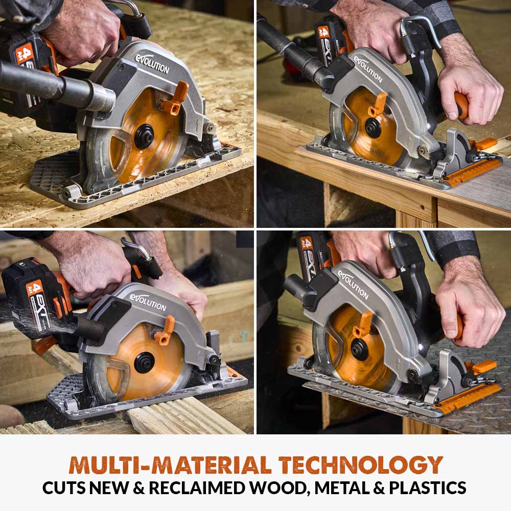 Evolution Cordless R185CCS-Li 7-1/4 Brushless 20V Circular Saw Li-Ion EXT Inc Multi-Material Blade - Image 12