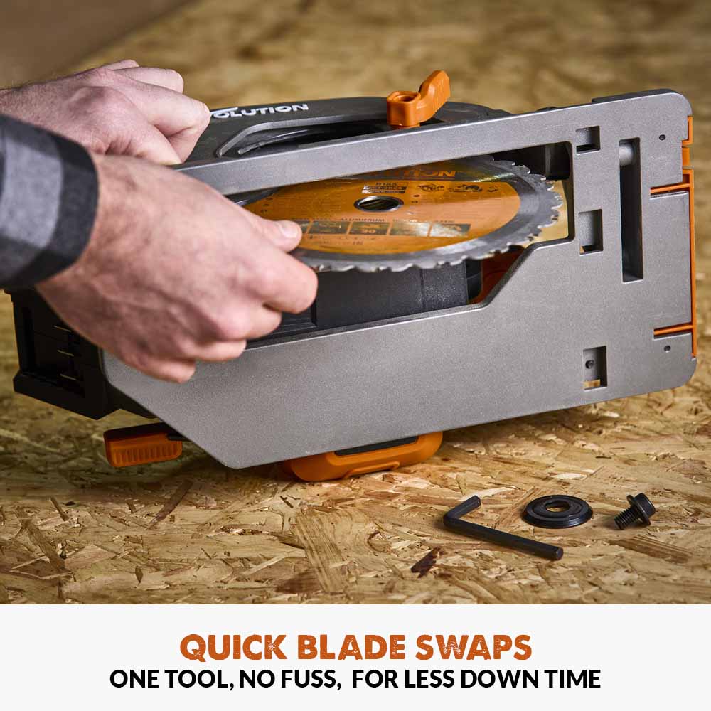 Evolution Cordless R185CCS-Li 7-1/4 Brushless 20V Circular Saw Li-Ion EXT Inc Multi-Material Blade - Image 5