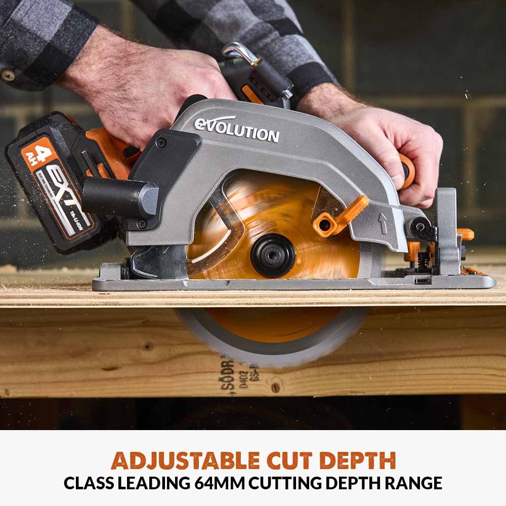 Evolution Cordless R185CCS-Li 7-1/4 Brushless 20V Circular Saw Li-Ion EXT Inc Multi-Material Blade - Image 6