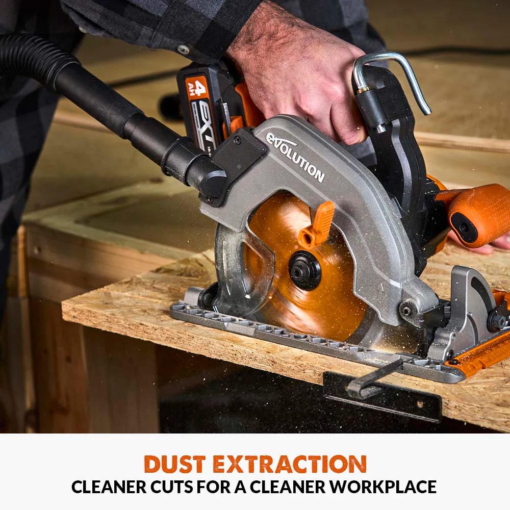 Evolution Cordless R185CCS-Li 7-1/4 Brushless 20V Circular Saw Li-Ion EXT Inc Multi-Material Blade - Image 9