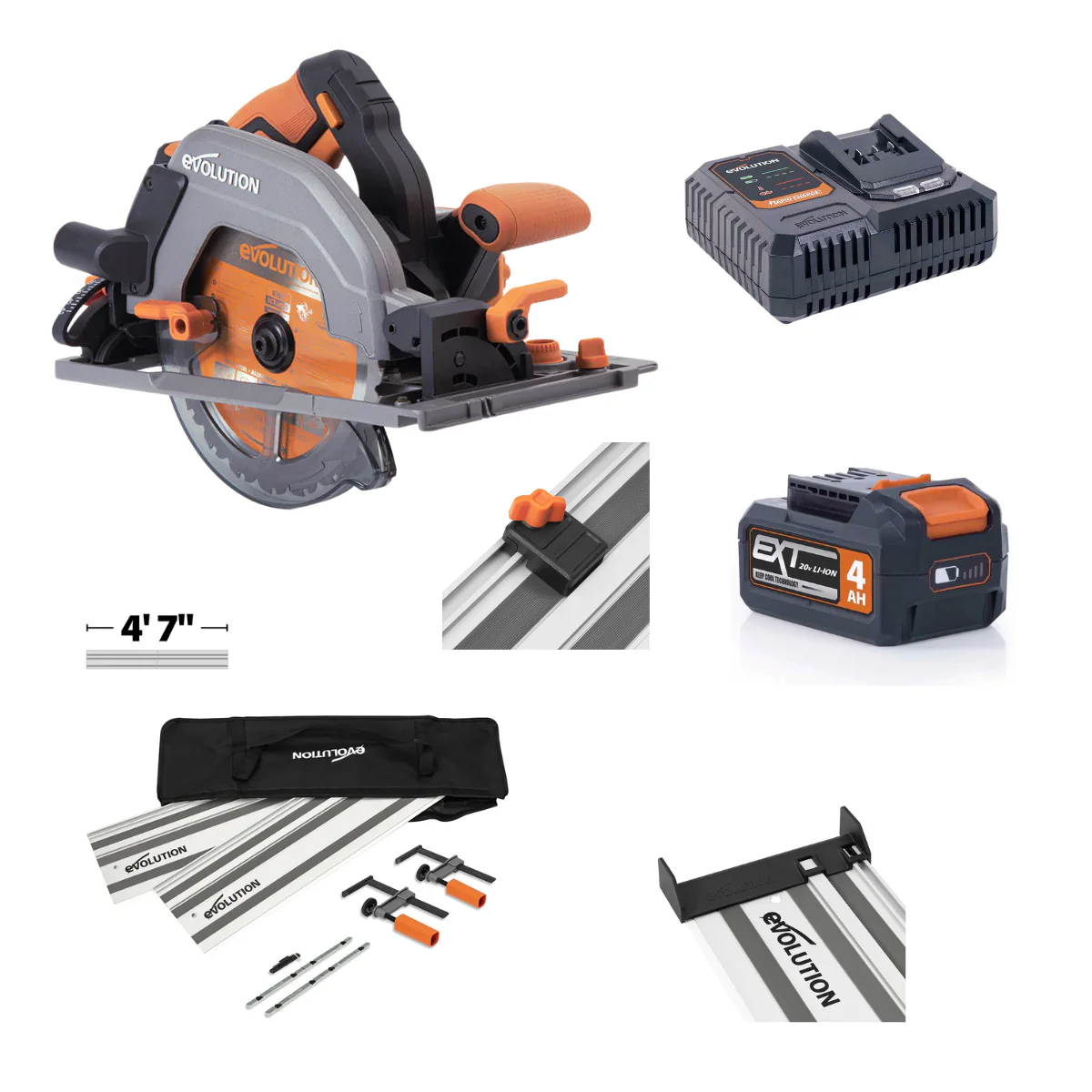 Evolution Cordless R185CCSX-Li 7-1/4 Track Compatible Circular Saw Bundle - Image 21