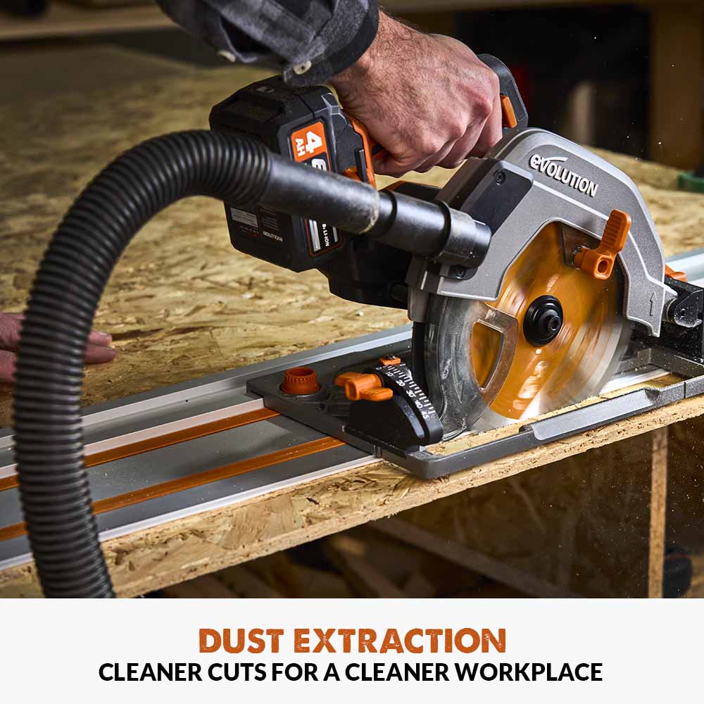 Evolution Cordless R185CCSX-Li 7-1/4 Track Compatible Circular Saw Bundle - Image 8