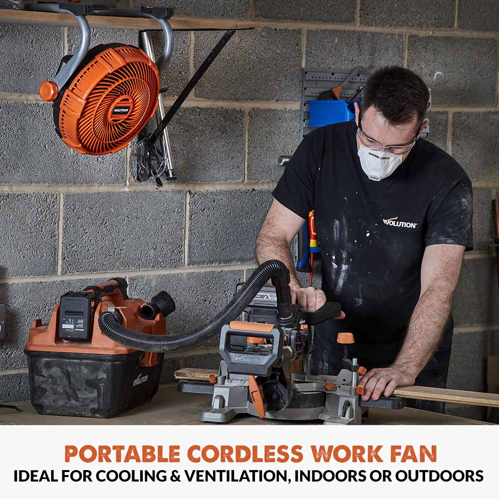 Evolution Cordless R240FAN-Li Work Fan 20V Li-Ion EXT - Image 2