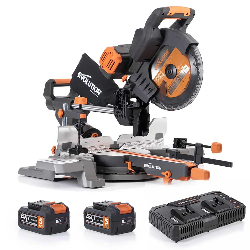 Evolution Cordless R255SMS-DB-Li: Dual Bevel Sliding Miter Saw With 10 in. Multi-Material Blade - Image 17