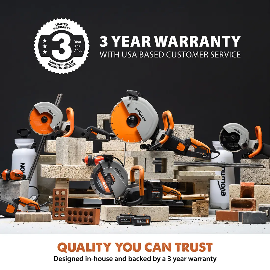 Evolution R14DCT | 14 in. | 20A Plug | Electric Concrete Saw | Water Fed Dust Suppression | Premium Diamond Blade Included - Image 12
