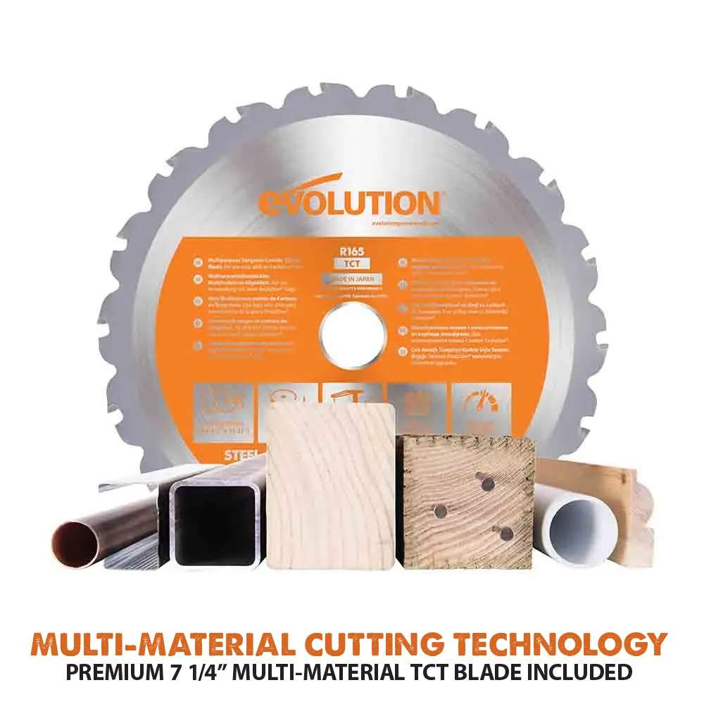Evolution Cordless R185SMS-Li 7-1/4 in Sliding Miter Saw 20V Li-Ion EXT Inc Multi-Material Blade - Image 5