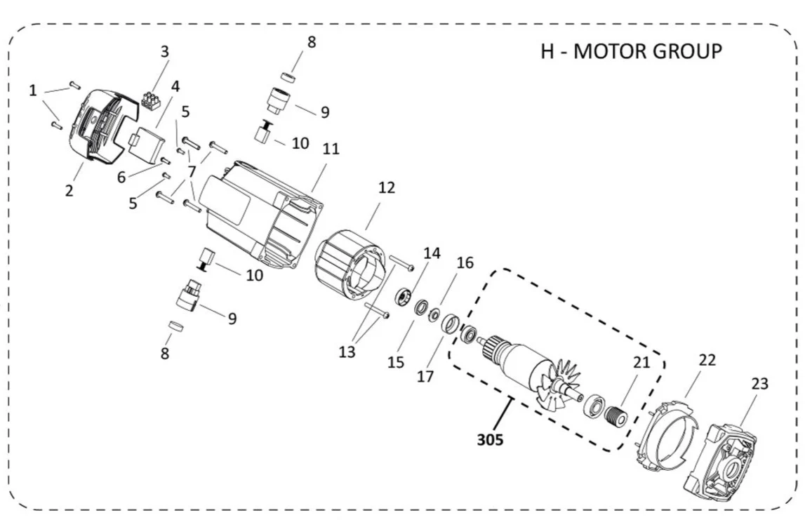 Evolution R255SMS-DB+ Sliding Mitre Saw Spare Parts (Motor) - Image 2