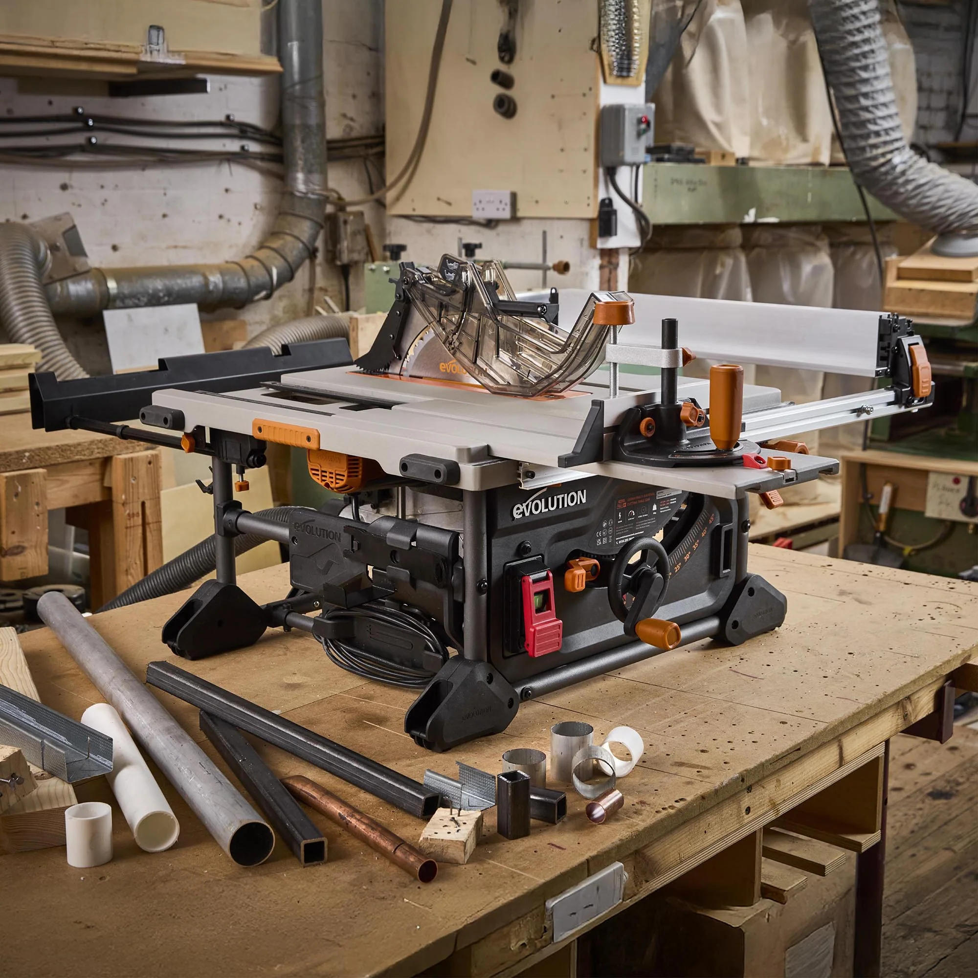 Evolution R10TS Multi-Material Table Saw | 10 in. Multi-Material Cutting Blade - Image 12