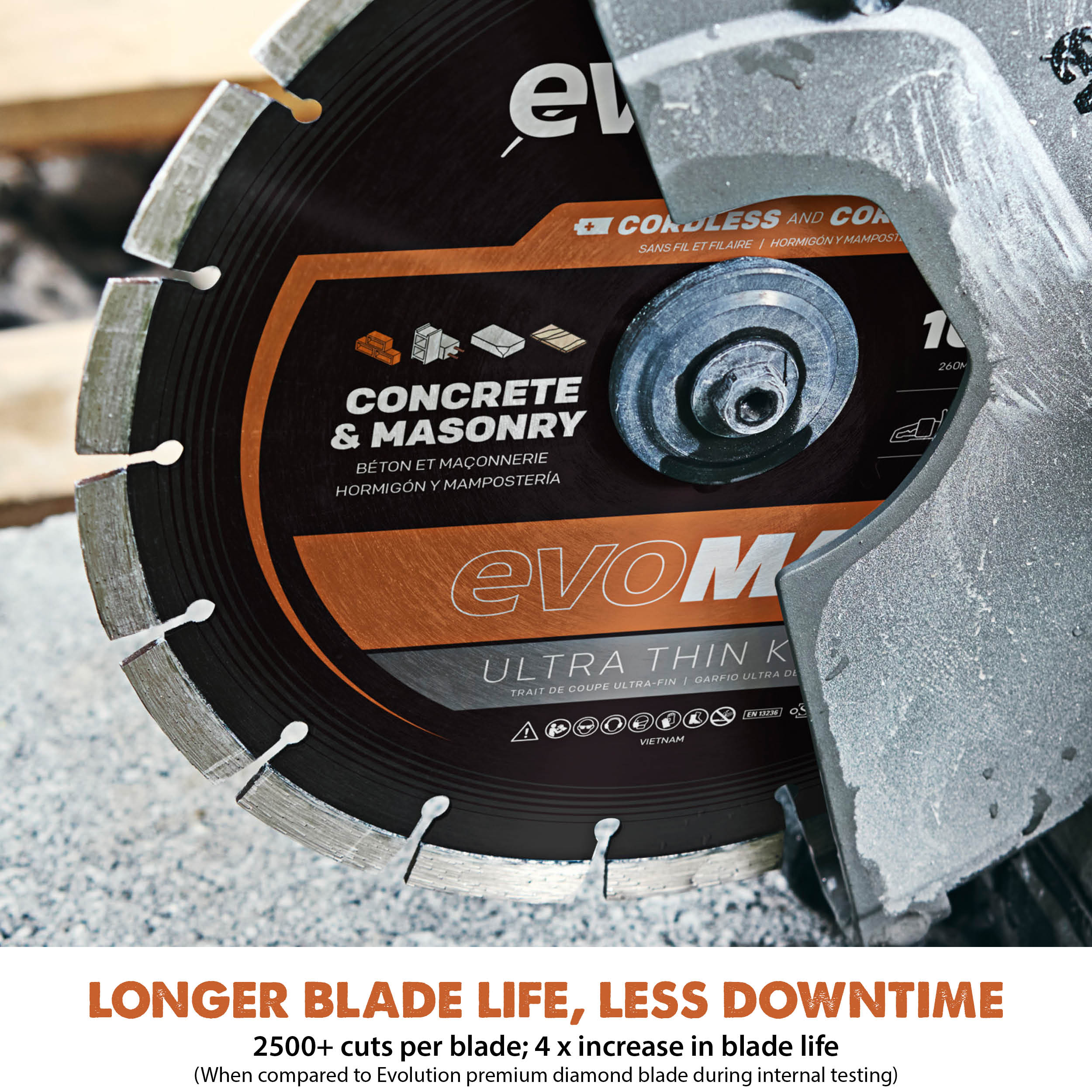 Evolution Cordless R10DCT-Li | 10 In. | Concrete Saw | Automatic Water-Fed Dust Suppression | Premium Thin Kerf Diamond Blade Included - Image 5