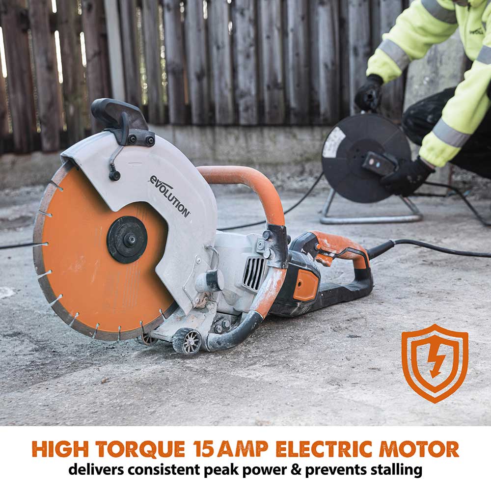 Evolution R12DCT | 12 in. | Electric Concrete | Water Fed Dust Suppression | Premium Diamond Blade Included - Image 4