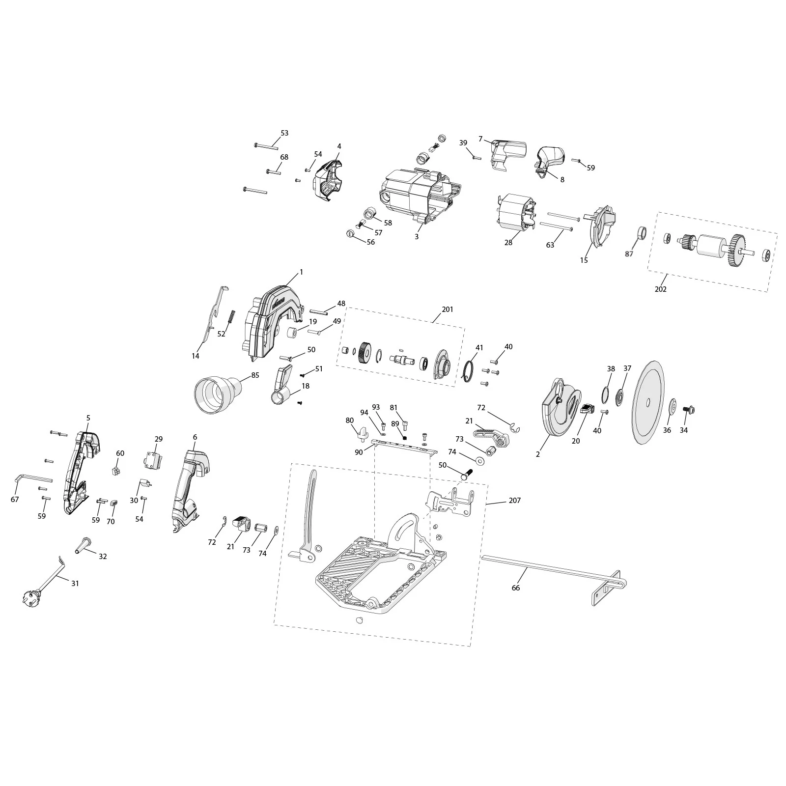Evolution R165CCL Circular Saw Spare Parts - Image 2