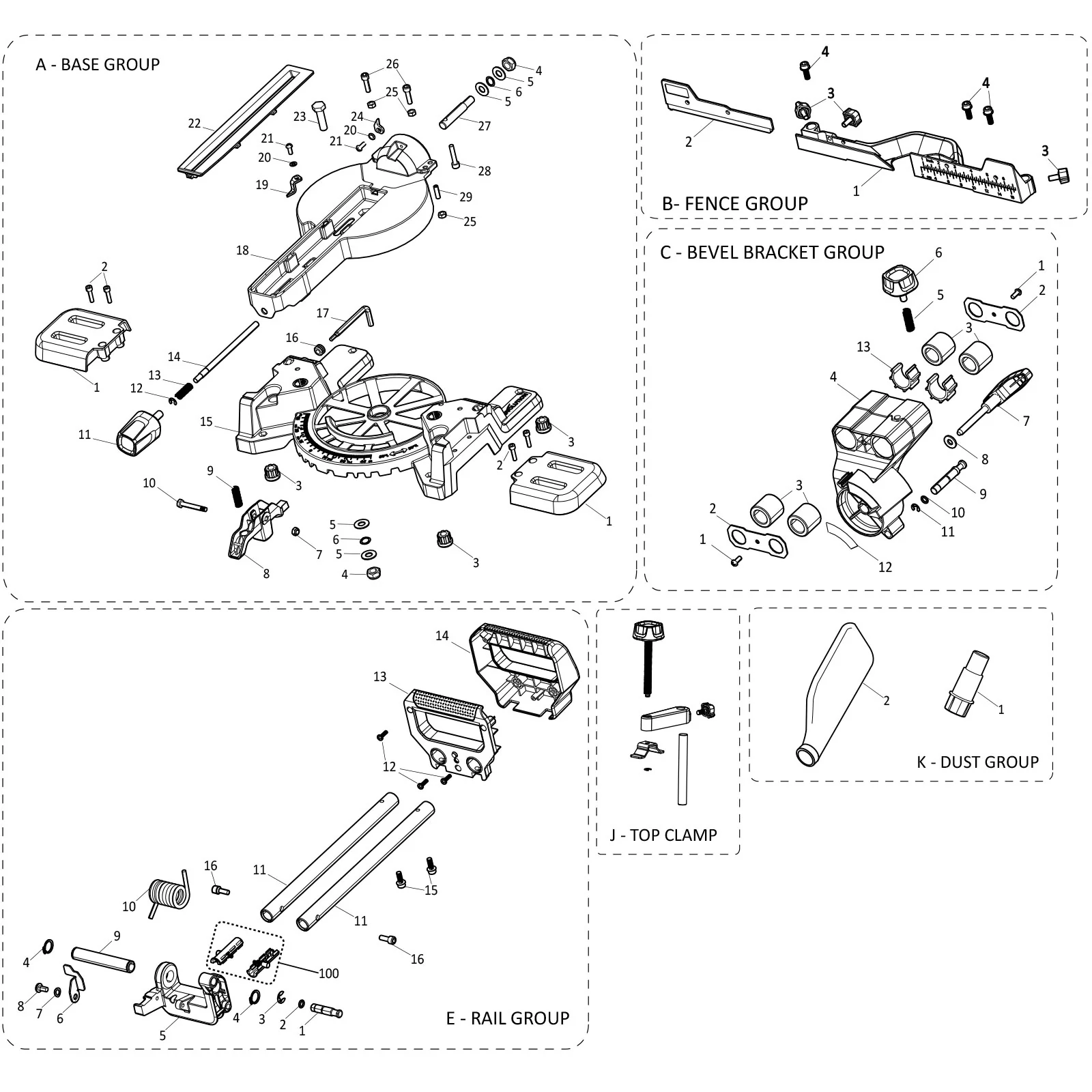 Evolution R185SMS-Li Sliding Miter Saw Spare Parts (Head Section) - Image 2