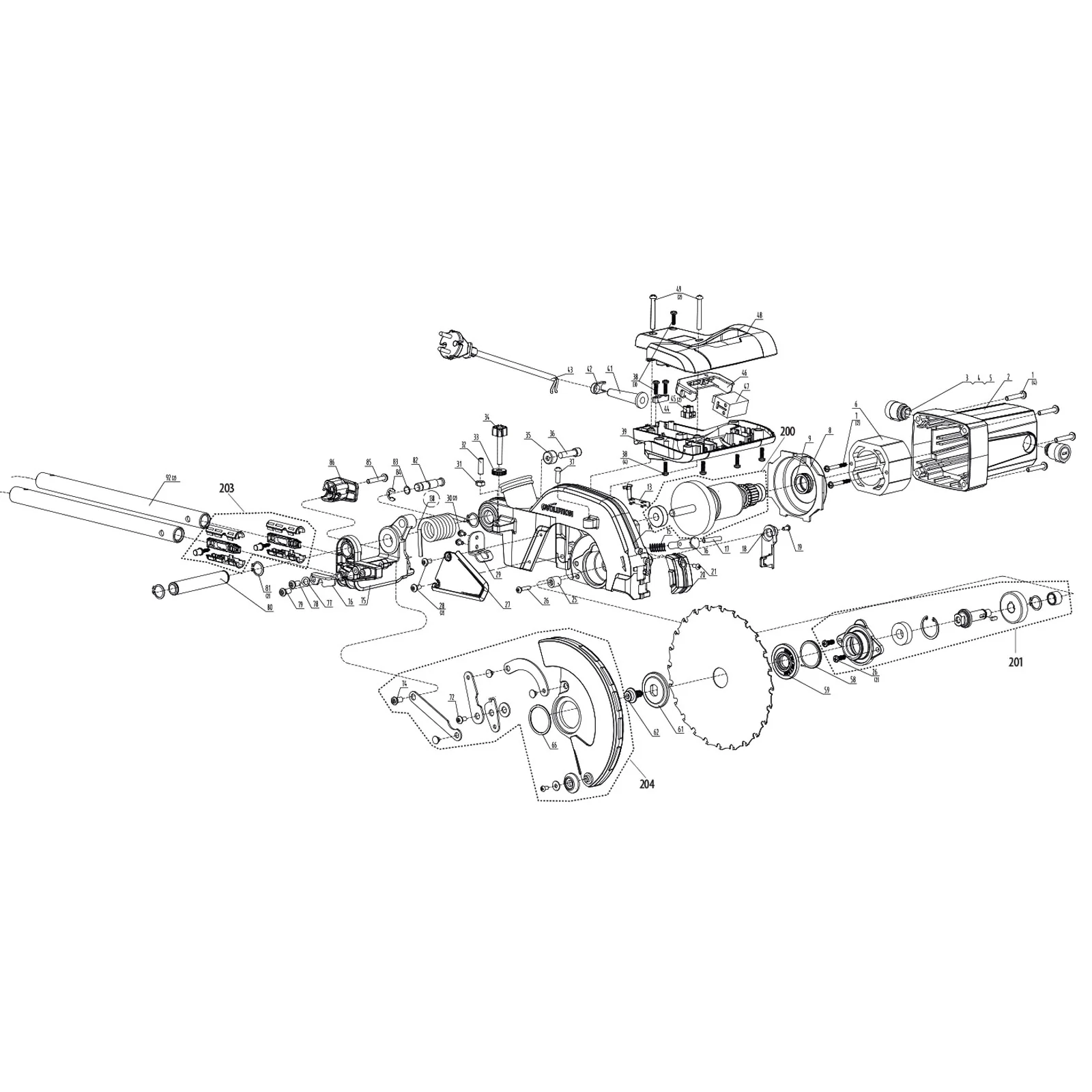 Evolution R185SMS+ Sliding Miter Saw Spare Parts (Head Section) - Image 2