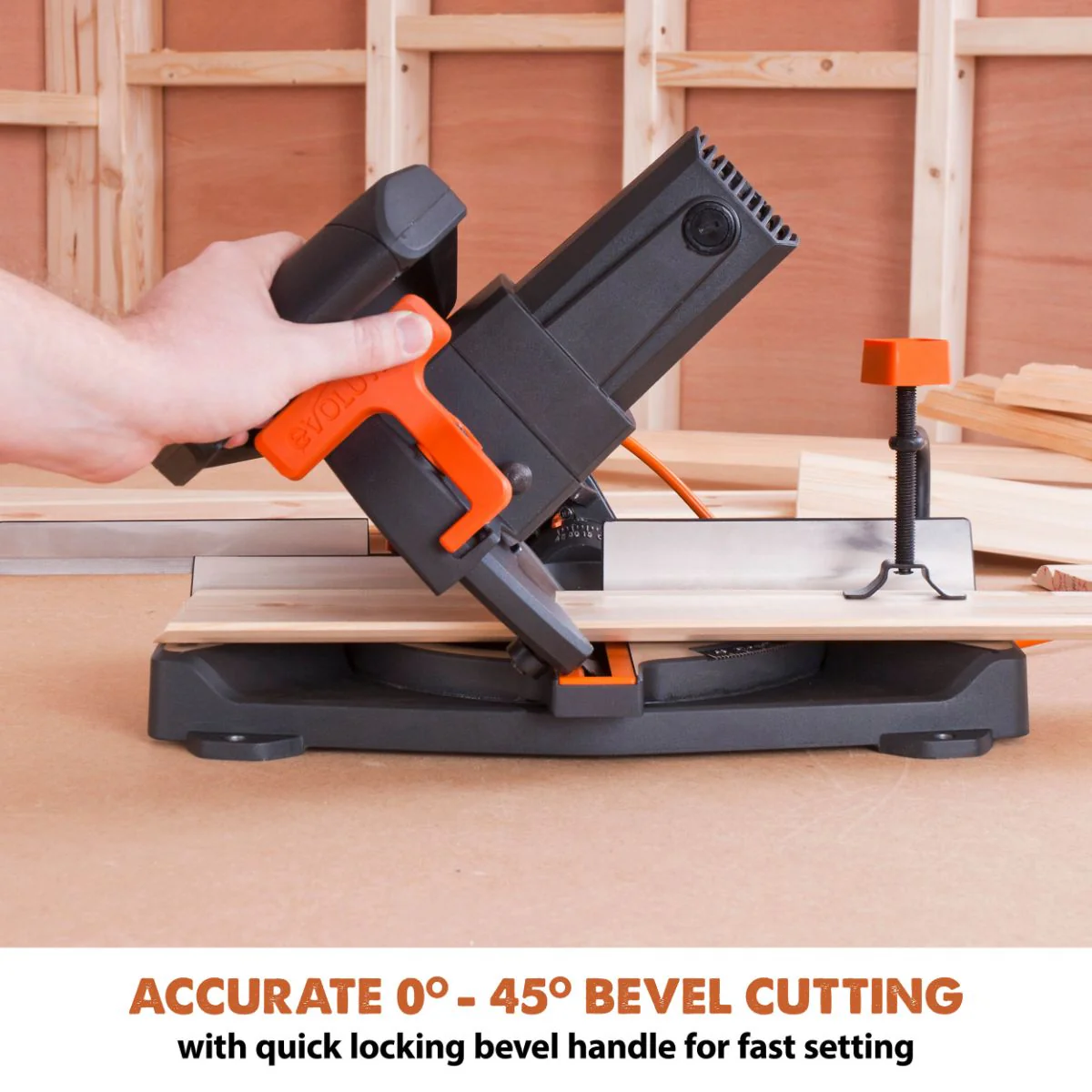 Evolution R210CMS: Compound Miter Saw With 8-1/4 in. Multi-Material Cutting Blade - Image 8