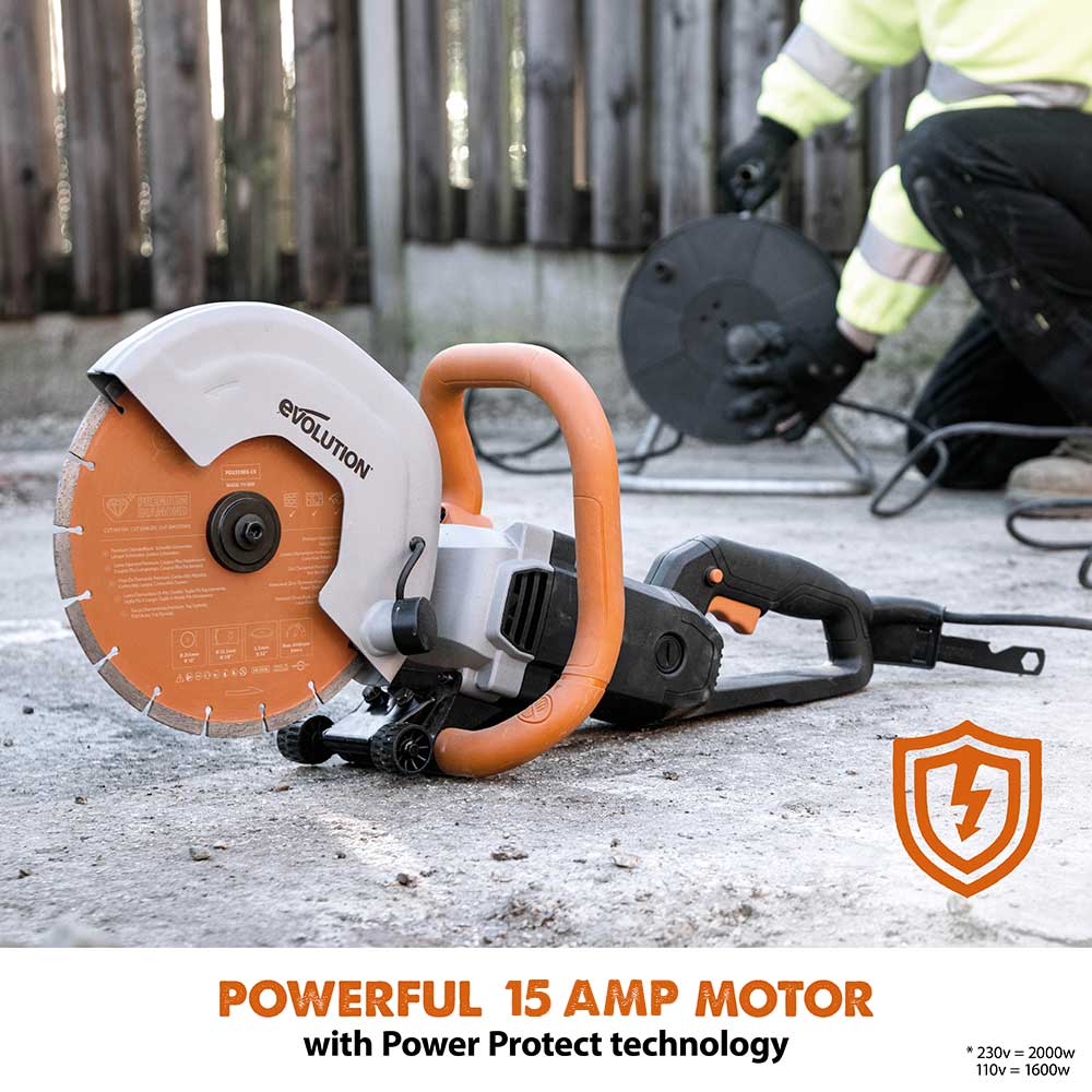 Evolution R255DCT | 10 in. | Electric Concrete Saw | Premium Diamond Blade Included - Image 6