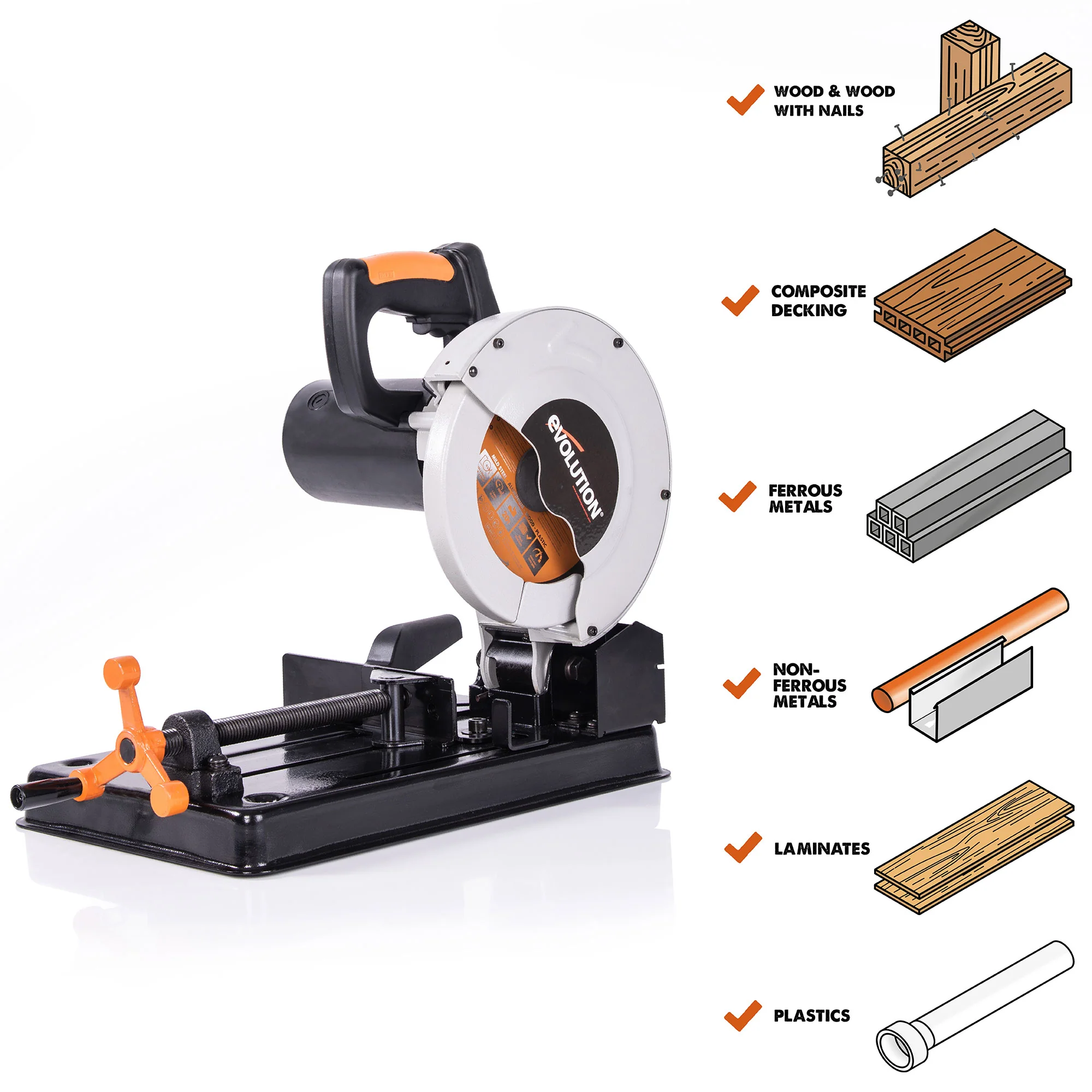 Evolution RAGE4: Multi-Material Cutting Chop Saw With 7-1/4 in. Blade - Image 3