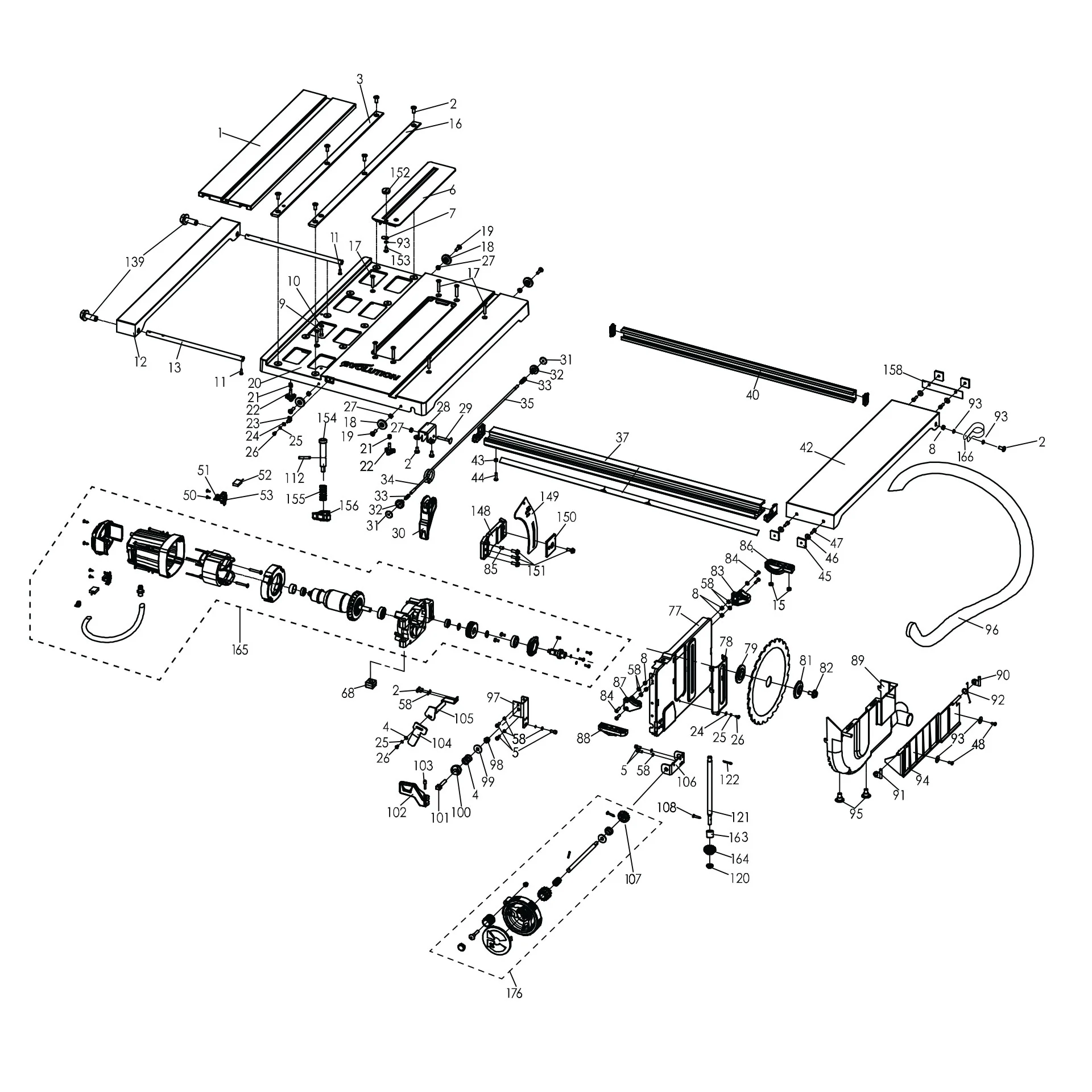 Evolution RAGE5-S Table Saw Spare Parts (Table Top and Motor) - Image 2
