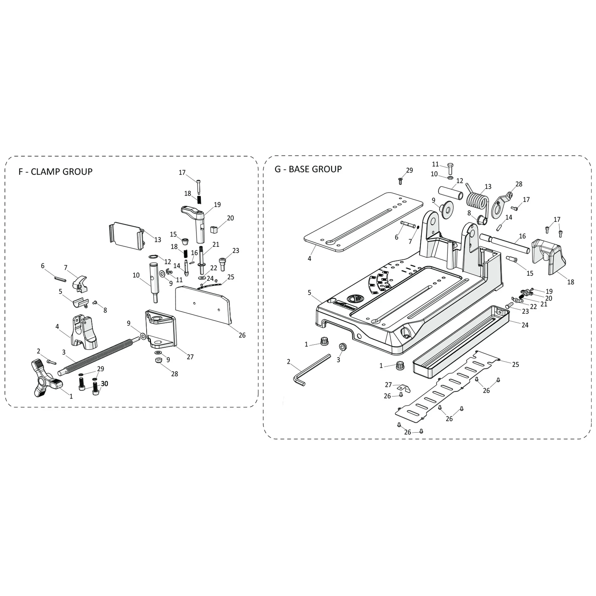 Evolution S380CPS Chop Saw Spare Parts (Base) - Image 2