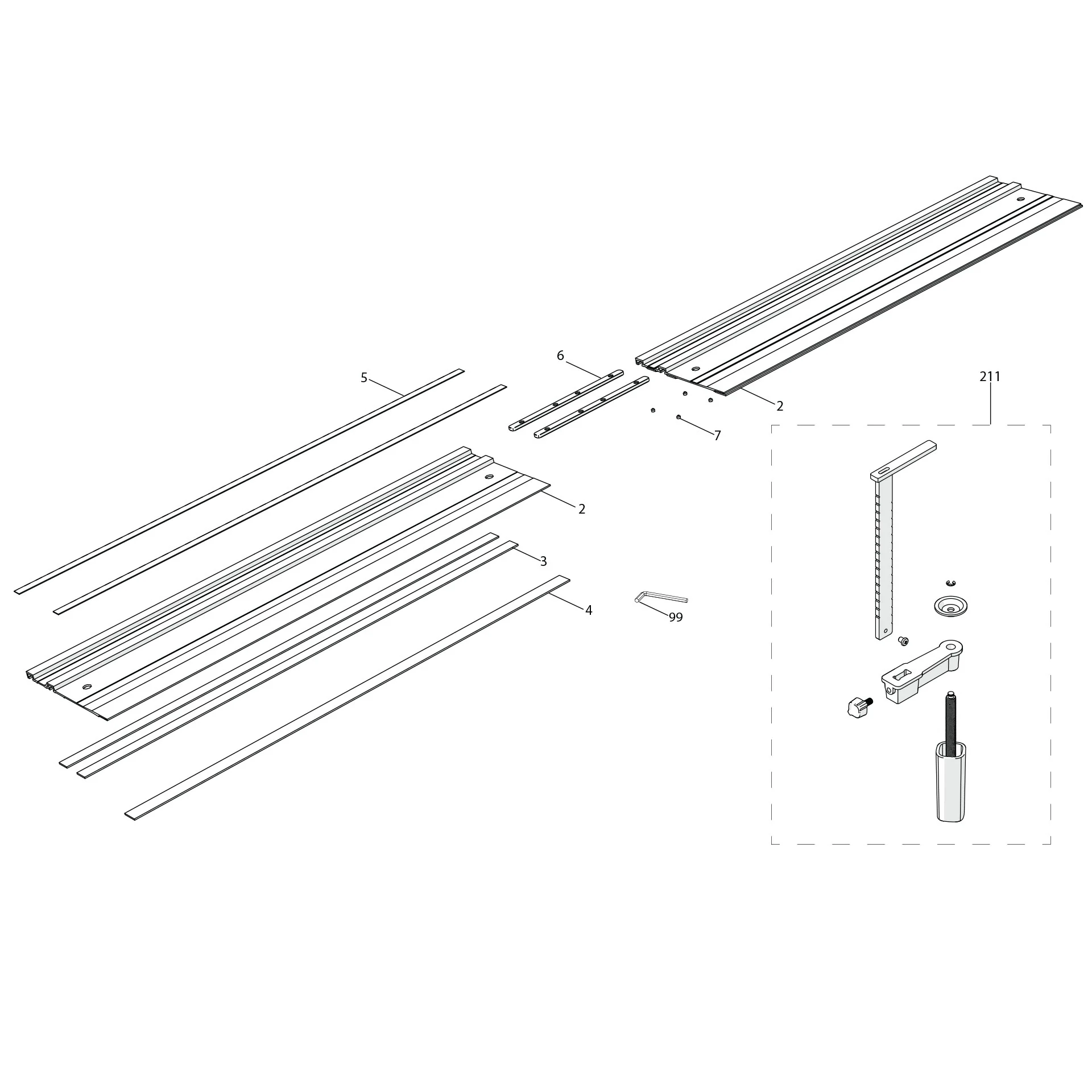 Evolution ST1400 Circular Saw Track Spare Parts - Image 2